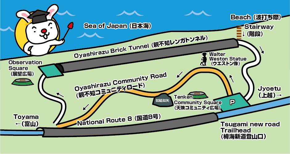 Oyashirazu Community Road Area Map