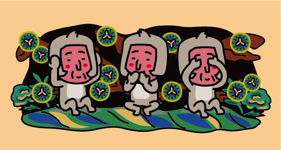 Three wise Monkeys of “see no evil, hear no evil, speak no evil” at Nikko Toshogu Shrine 