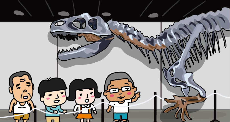 福井県・恐竜博物館のイラスト