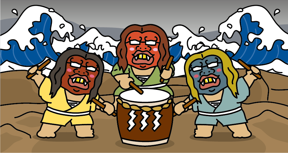Illustration of Gojinjyo Taiko Drums