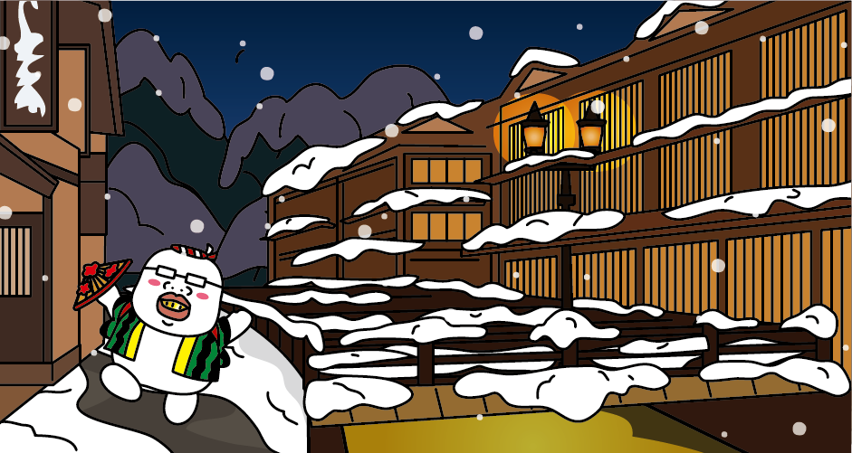 Ginzan Onsen in winter