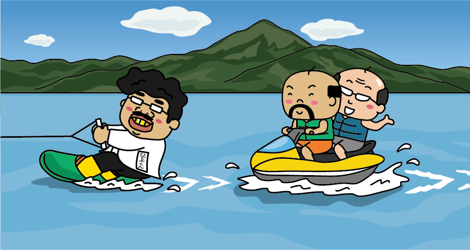Water sports at Lake Inawashiro